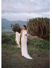 Halter Neck Ivory Lace Low Back Wedding Dress